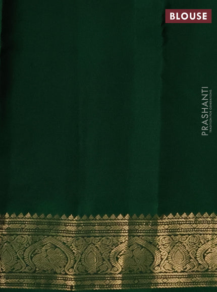 Pure kanchipuram silk saree pink and green with zari woven buttas and zari woven korvai border