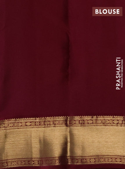 Pure kanchipuram silk saree teal green and dark magenta pink with zari woven buttas and zari woven korvai border