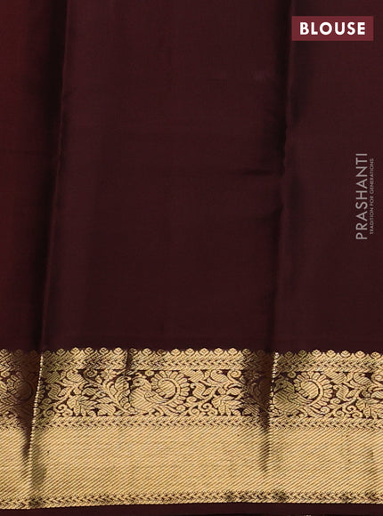 Pure kanchipuram silk saree orange and deep maroon with zari woven buttas and zari woven korvai border