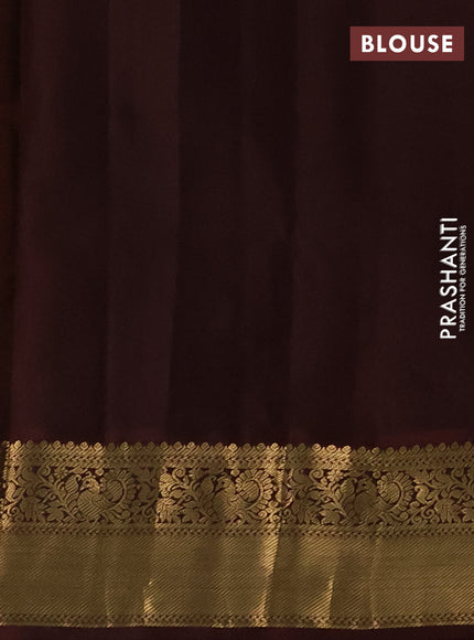 Pure kanchipuram silk saree mustard yellow and deep maroon with zari woven buttas and zari woven korvai border
