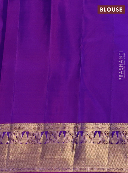 Pure kanchipuram silk saree purple with allover zari woven 1000 buttas and zari woven border