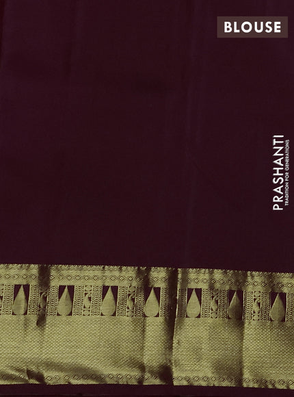 Pure kanchipuram silk saree deep purple with allover zari woven 1000 buttas and zari woven border