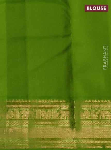 Pure kanchipuram silk saree royal blue and light green with zari woven buttas and zari woven korvai border