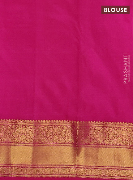Pure kanchipuram silk saree purple and pink with allover zari woven buttas and zari woven border