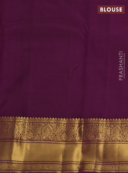 Pure kanchipuram silk saree mauve pink and wine shade with zari woven buttas and zari woven border