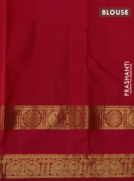 Pure kanchipuram silk saree orange and pink with zari woven buttas and rettapet zari woven border