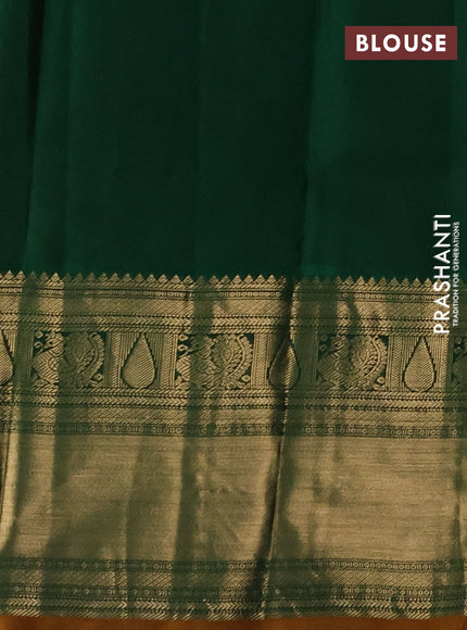 Pure kanchipuram silk saree pastel pink and green with zari woven buttas and long zari woven korvai border