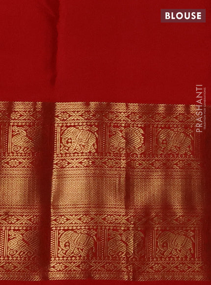 Pure kanchipuram silk saree royal blue and red with allover zari woven 1000 buttas and long zari woven korvai border