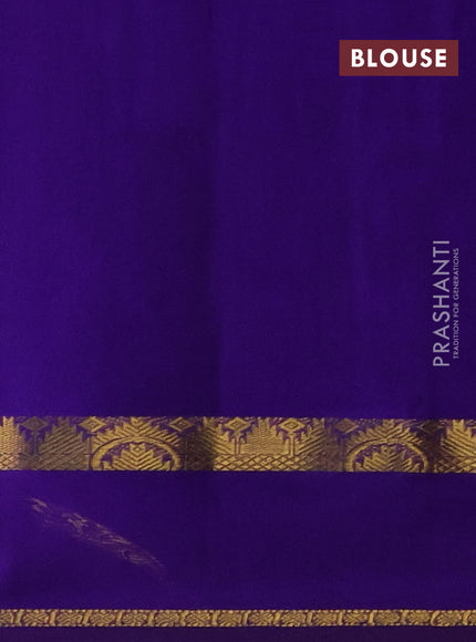 Silk cotton saree light pink and violet with plain body and rettapet zari woven border