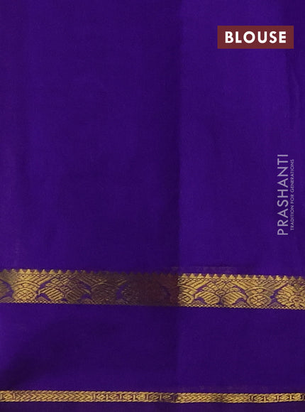 Silk cotton saree baby pink and violet with plain body and rettapet zari woven border