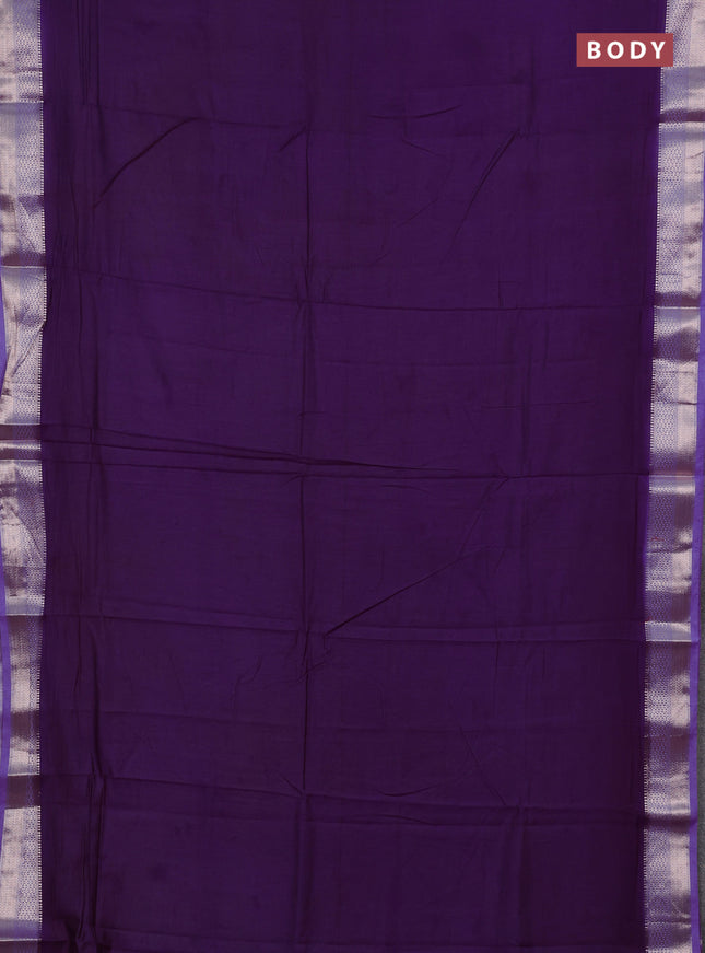 Purple & Lavender Semi Mangalgiri Cotton Saree - Brocade Blouse