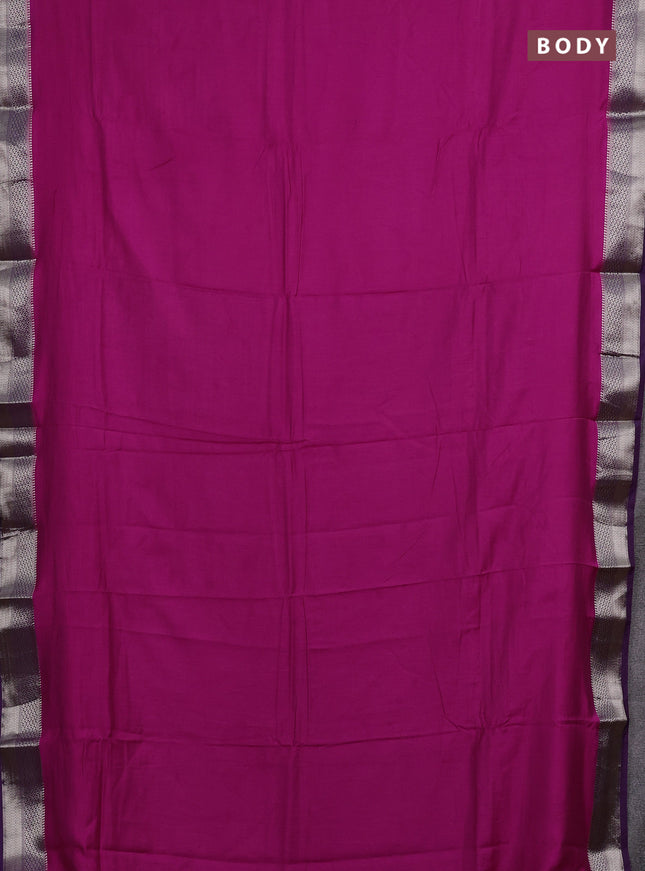 Pink & Purple Semi Mangalgiri Cotton Saree - Brocade Blouse