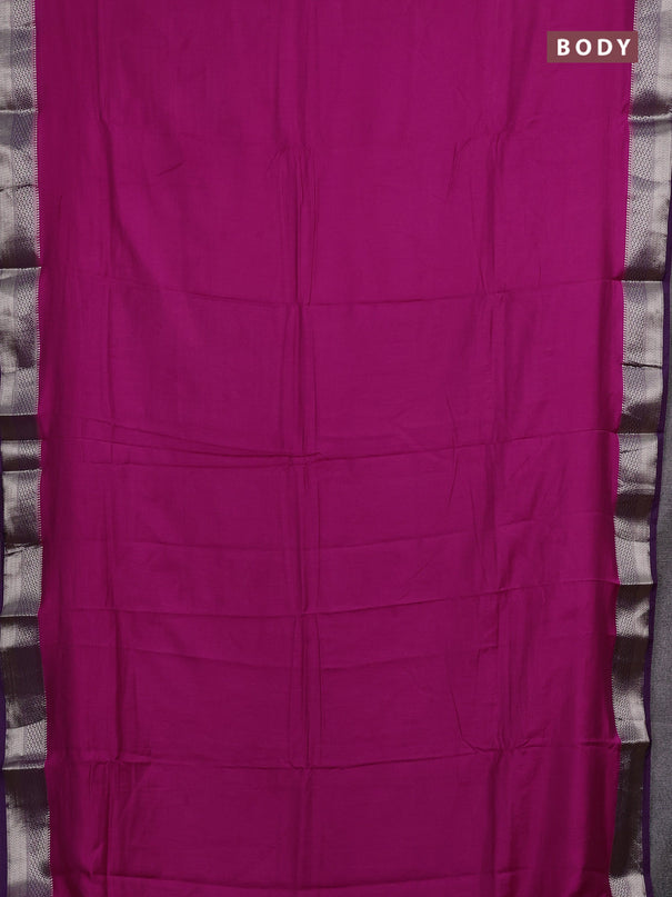 Pink & Purple Semi Mangalgiri Cotton Saree - Brocade Blouse