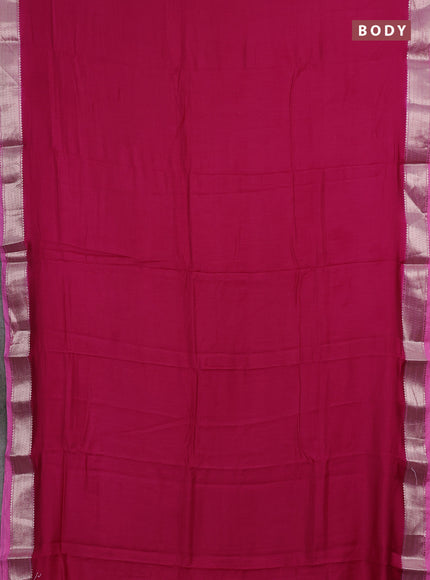 Pink &  Semi Mangalgiri Cotton Saree - Brocade Blouse