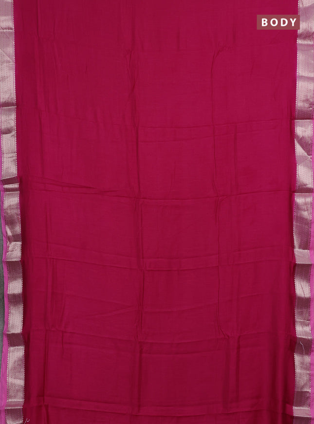 Pink &  Semi Mangalgiri Cotton Saree - Brocade Blouse
