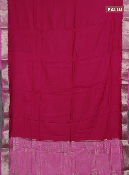 Pink &  Semi Mangalgiri Cotton Saree - Brocade Blouse