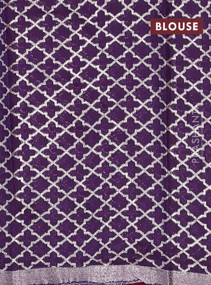Pink & Purple Semi Mangalgiri Cotton Saree - Brocade Blouse
