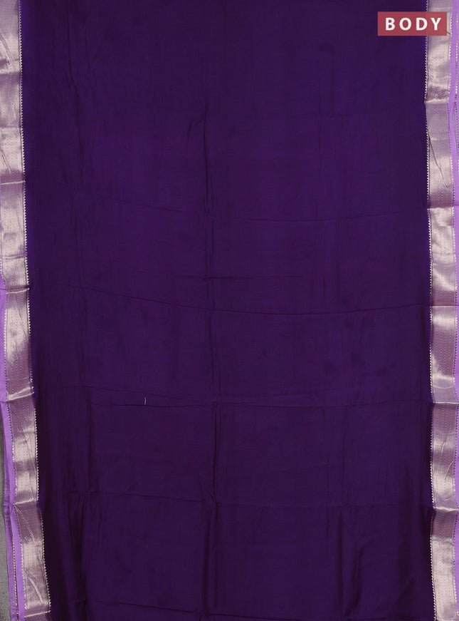 Purple & Lavender Semi Mangalgiri Cotton Saree - Brocade Blouse