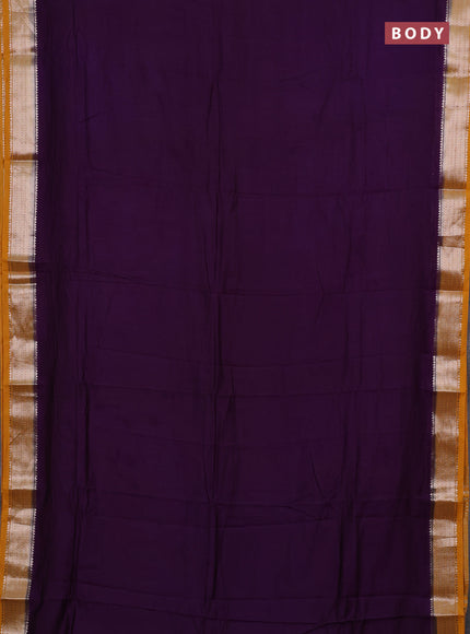 Purple & Mustard Yellow Semi Mangalgiri Cotton Saree - Brocade Blouse
