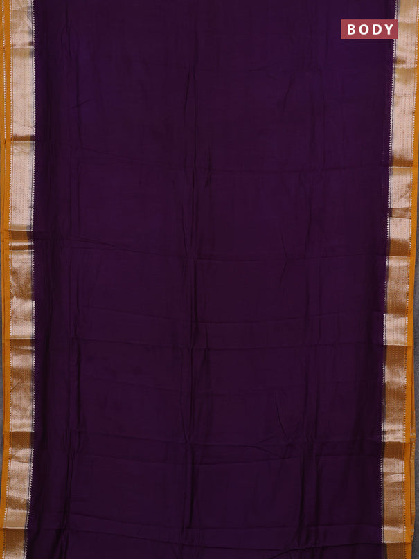 Purple & Mustard Yellow Semi Mangalgiri Cotton Saree - Brocade Blouse