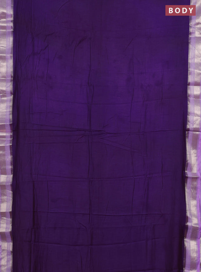 Purple & Lavender Semi Mangalgiri Cotton Saree - Brocade Blouse