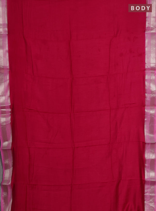 Pink & Light Pink Semi Mangalgiri Cotton Saree - Brocade Blouse