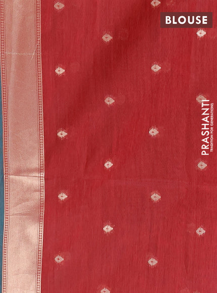 Jamdhani cotton saree peacock green and maroon with allover thread weaves and jamdhani pallu