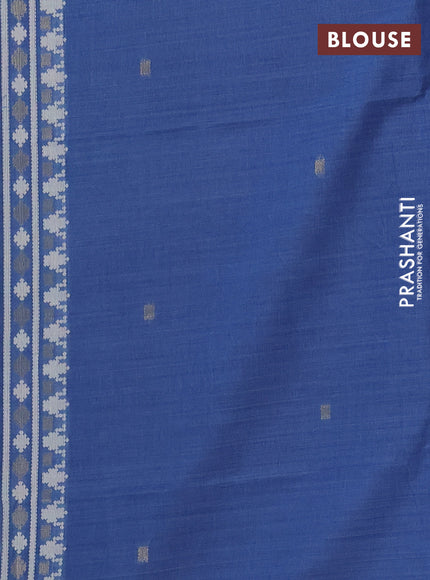 Jamdhani cotton saree indigo blue with allover thread woven buttas and zari woven border