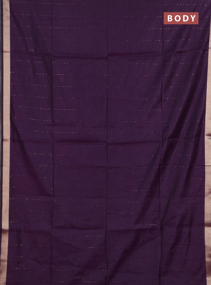 Jamdhani cotton saree purple with allover squin work and zari woven border