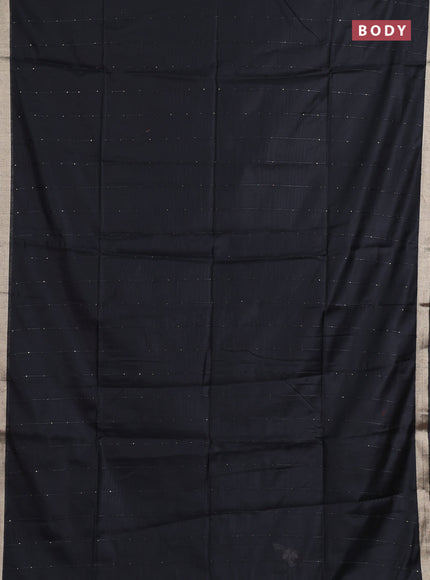 Jamdhani cotton saree black with allover squin work and zari woven border