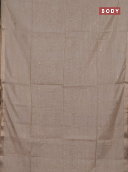 Jamdhani cotton saree beige with allover zari woven buttas and jamdhani pallu