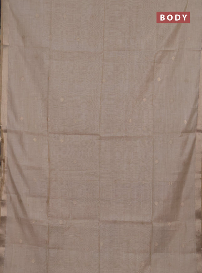 Jamdhani cotton saree beige with allover zari woven buttas and jamdhani pallu