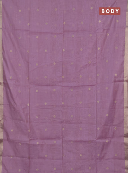 Jamdhani cotton saree lavender with allover zari woven buttas and jamdhani pallu