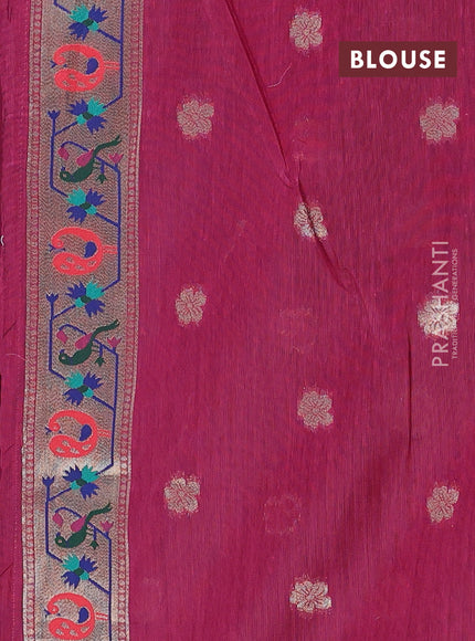 Jamdhani cotton saree wine shade with allover squin work and jamdhani pallu
