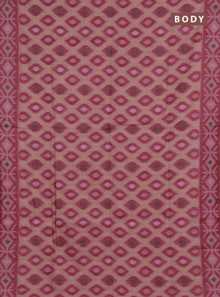 Jamdhani cotton saree peach orange and pink with thread woven buttas and jamdhani pallu