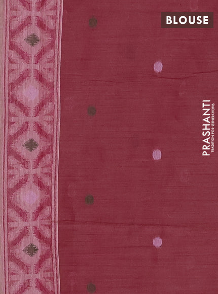 Jamdhani cotton saree peach orange and pink with thread woven buttas and jamdhani pallu