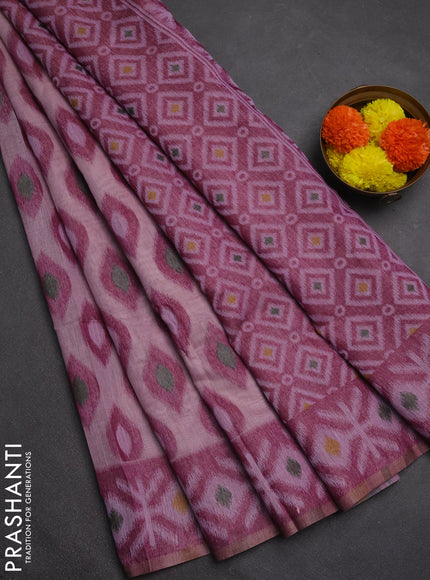 Jamdhani cotton saree lavender and purple with thread woven buttas and jamdhani pallu