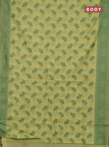 Jamdhani cotton saree pista green and green with thread woven buttas and jamdhani pallu