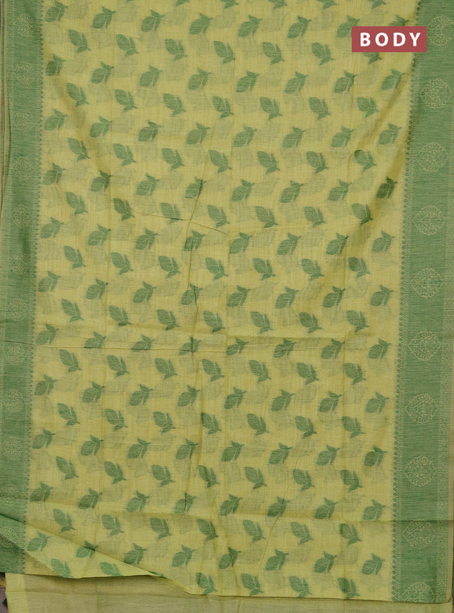 Jamdhani cotton saree pista green and green with thread woven buttas and jamdhani pallu