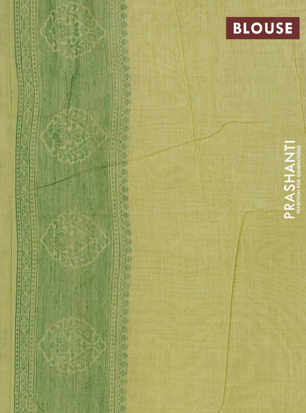 Jamdhani cotton saree pista green and green with thread woven buttas and jamdhani pallu