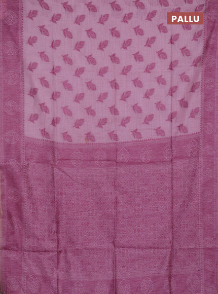 Jamdhani cotton saree lavender and purple with thread woven buttas and jamdhani pallu
