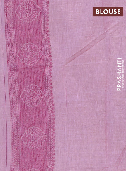 Jamdhani cotton saree lavender and purple with thread woven buttas and jamdhani pallu