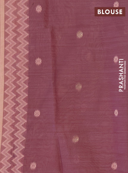 Jamdhani cotton saree peach orange and purple with zari woven buttas and jamdhani pallu