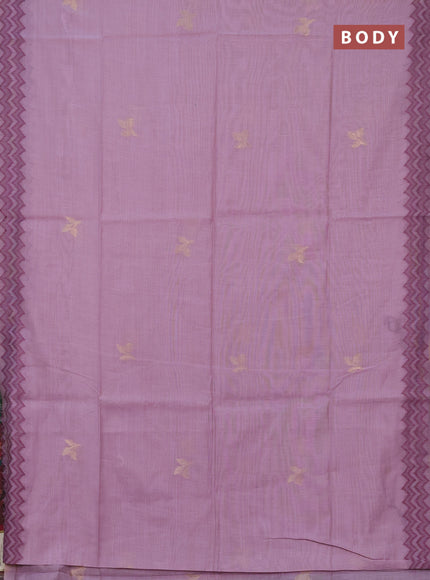 Jamdhani cotton saree lavender and purple with zari woven buttas and jamdhani pallu