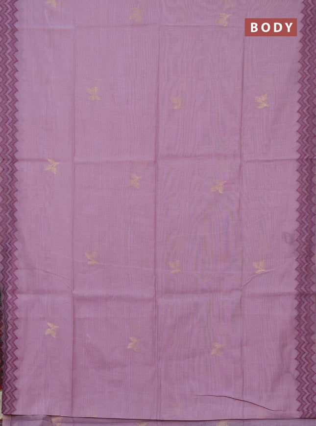 Jamdhani cotton saree lavender and purple with zari woven buttas and jamdhani pallu
