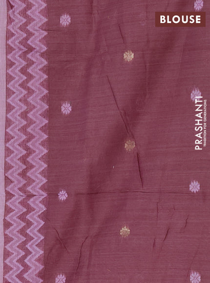 Jamdhani cotton saree lavender and purple with zari woven buttas and jamdhani pallu