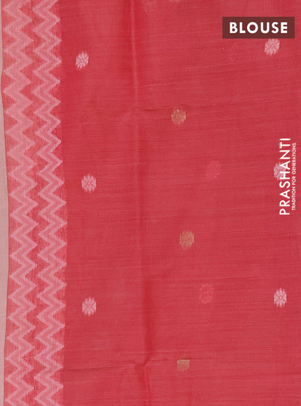 Jamdhani cotton saree peach shade and pink with zari woven buttas and jamdhani pallu