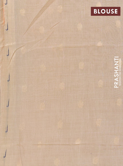 Jamdhani cotton saree beige with zari woven buttas and muniya butta border