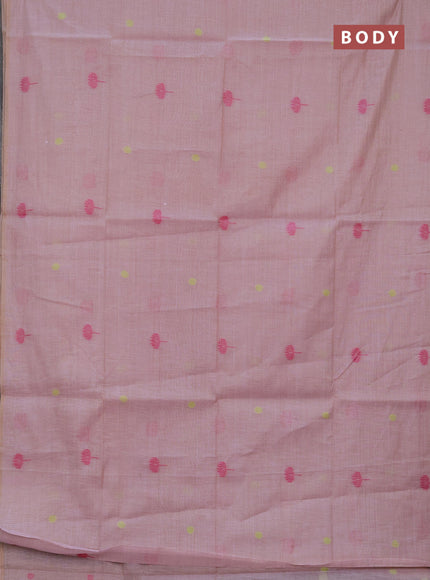 Jamdhani cotton saree lavender with thread buttas and jamdhani pallu