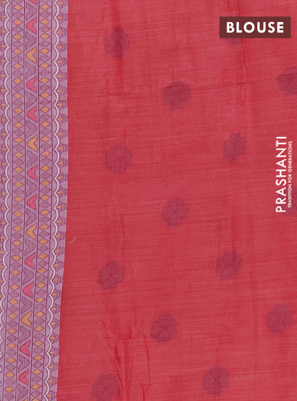 Jamdhani cotton saree lavender with thread buttas and jamdhani pallu